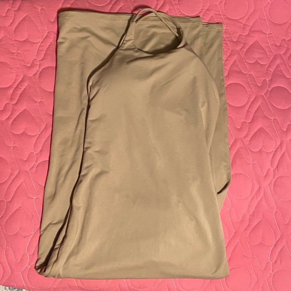 Bombshell sportswear. dresses. Tan black and red Halter Neck Dress